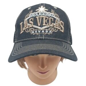 Welcome LAS VEGAS Nevada Baseball Cap, Black Adjustable 100% Acrylic by Big Bear